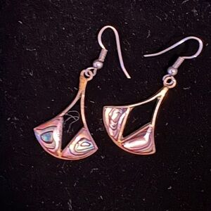 Vintage shell earrings, silver